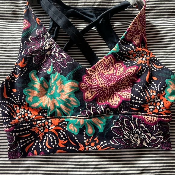 Floral Print Women's Sports Bra - Picture 1 of 2